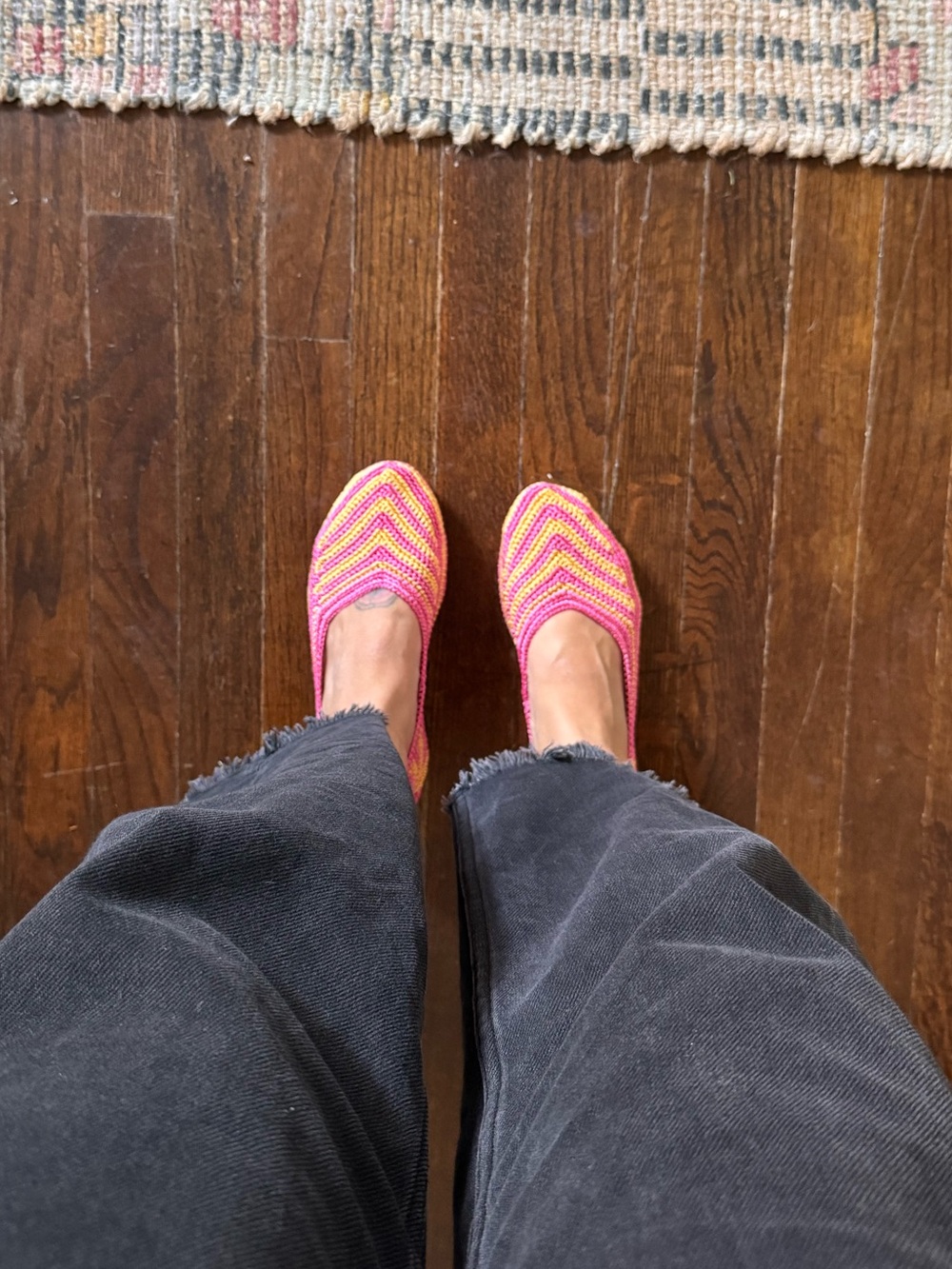 Beklina Aaloka crochet flats - sherbet size 7
